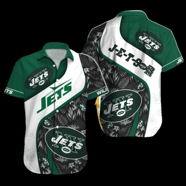 Personalized New York Jets Tropical Waves Hawaiian Shirt