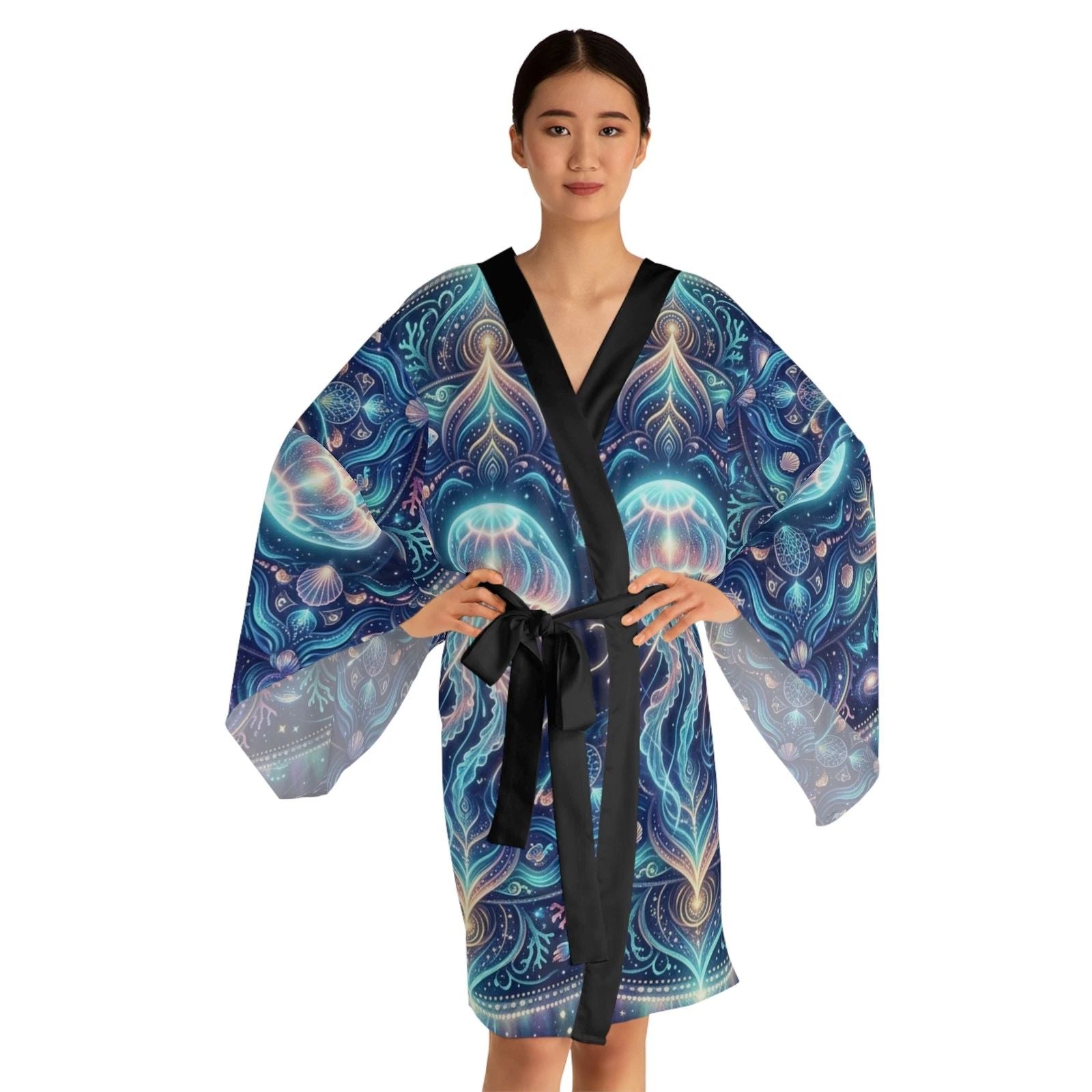 Jellyfish Mandala Kimono Robe | Long Sleeve