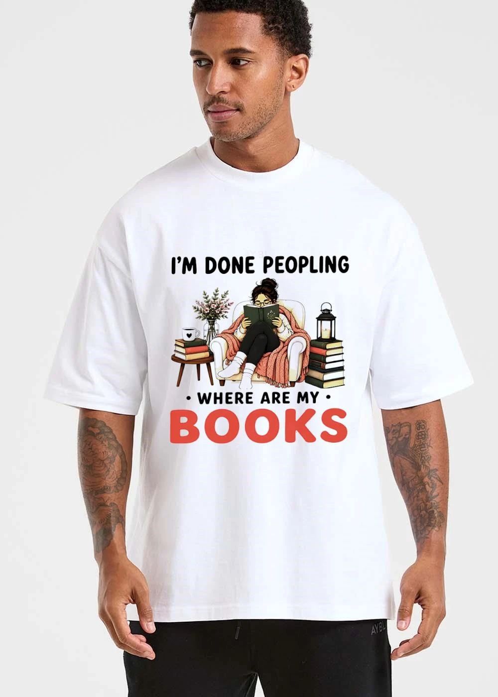 Im Done Peopling Where Are My Books Woman Reading Armchair Cozy Blanket shirt