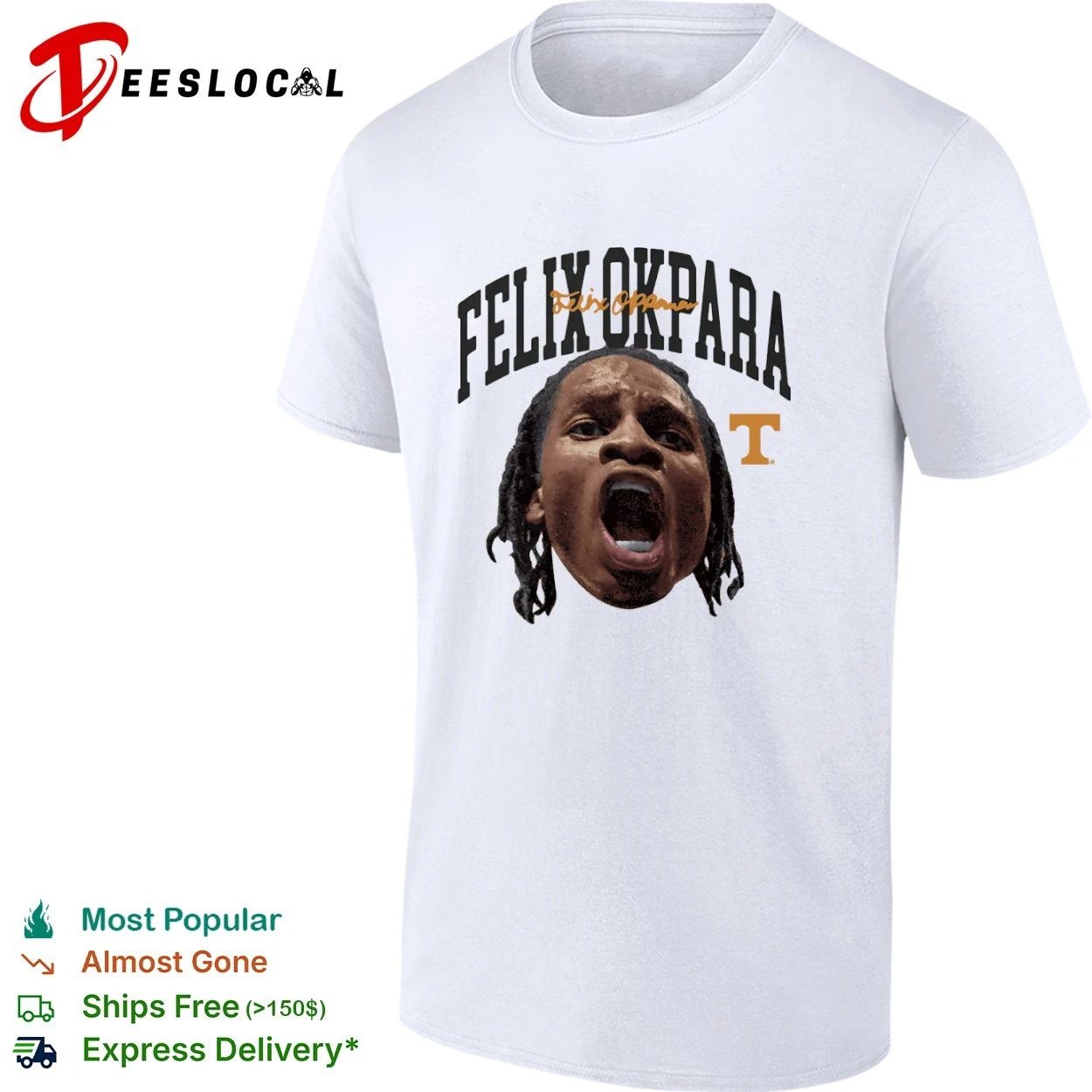 Felix Okpara Tennessee Volunteers NCAA Basketball T-shirt