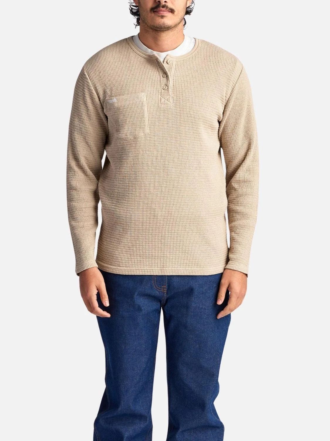 Seager Co. Sawpit Henley Long Sleeve Thermal Top Size 2XL
