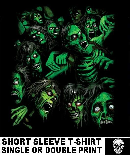 EVIL SCREAMING WICKED POSSESSED HAUNTED GOTHIC SKULLS ZOMBIES STYLE T-SHIRT AB12
