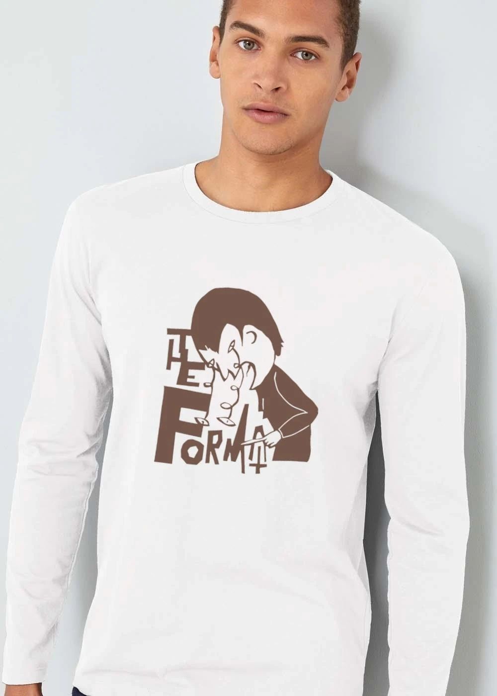 The Format Cartoon Person Crying Squiggly Teardrops Brown Line Art shirt