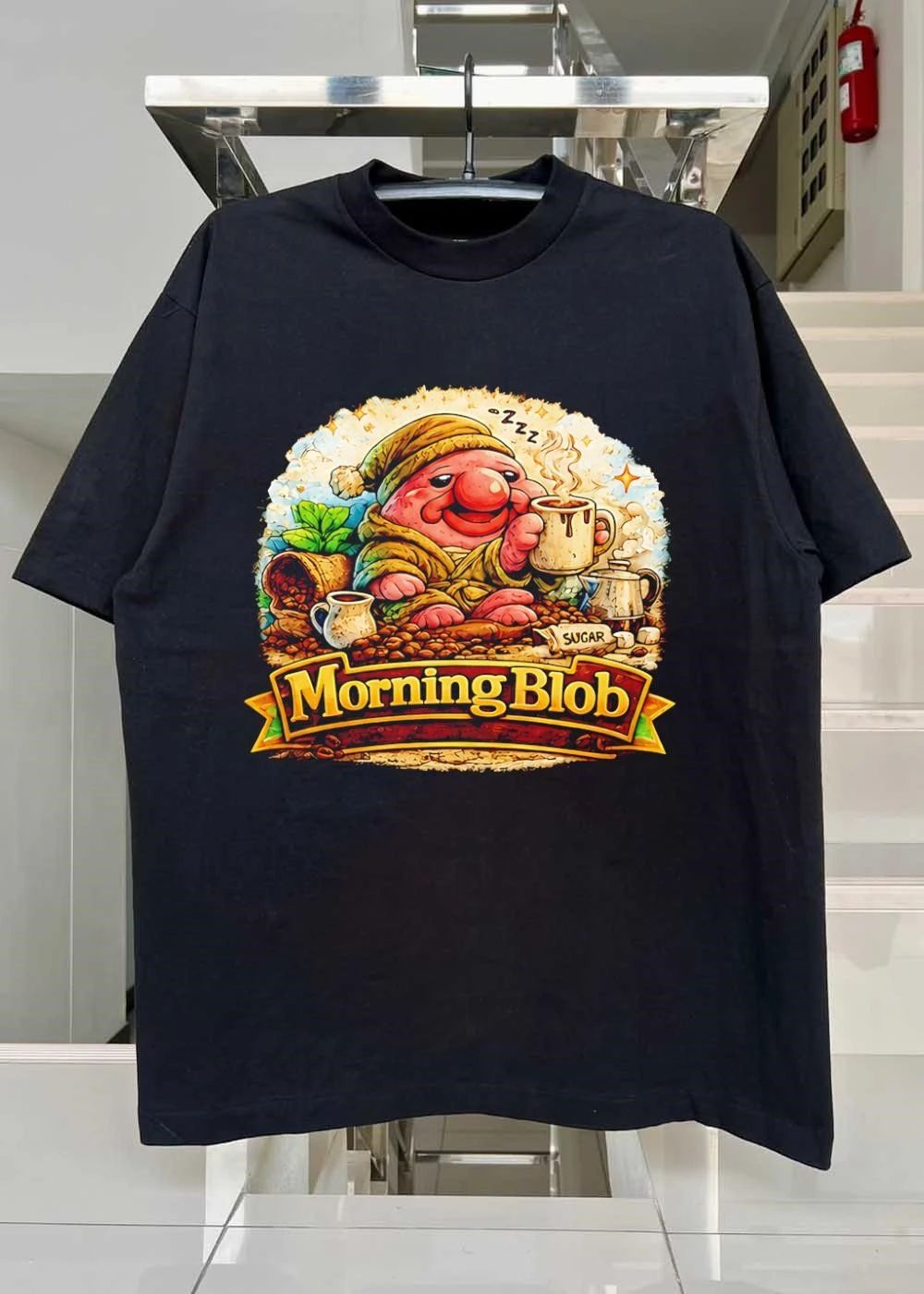 Cozy Morning Blob Coffee Drinker Sugar shirt