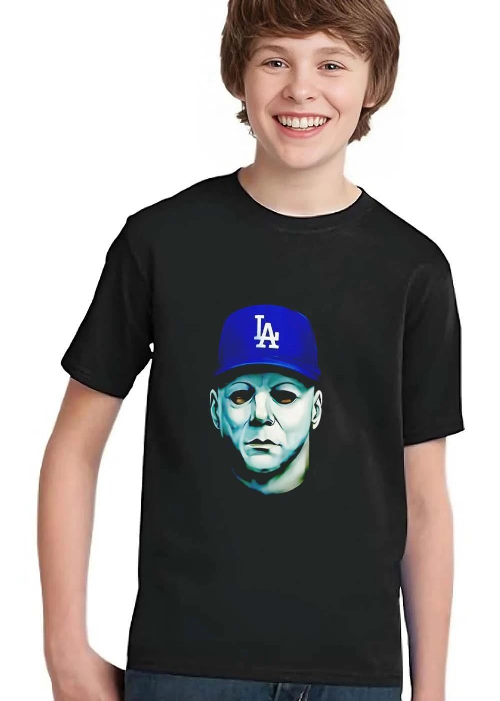 Los Angeles Dodgers MLB Michael Myers Mask Blue Cap Portrait shirt