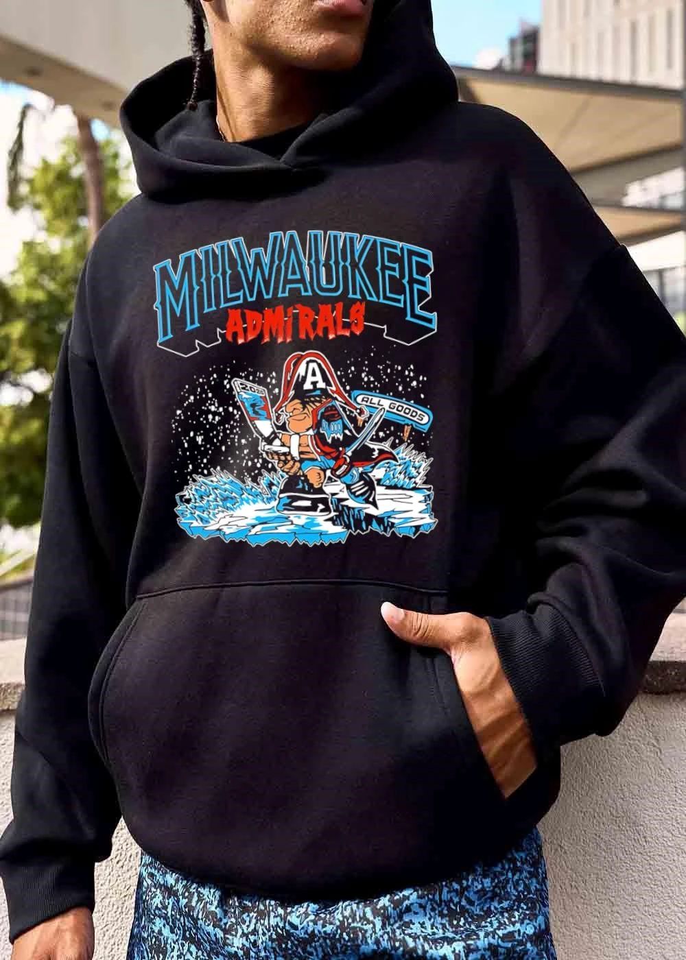 Milwaukee Admirals All Goods 2020 Cartoon Pirate Mascot Ice Hockey shirt