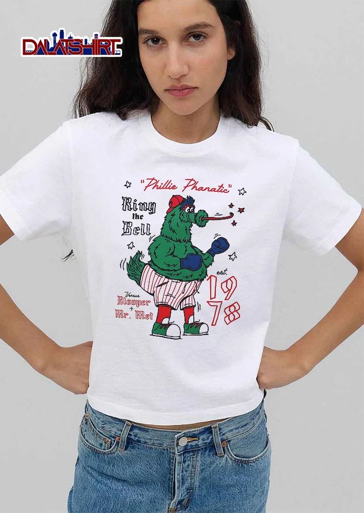 Philadelphia Phillies MLB Ring The Bell Versus Phillie Phanatic Blooper Mr Met Est 1978 Cartoon Mascot Boxing shirt