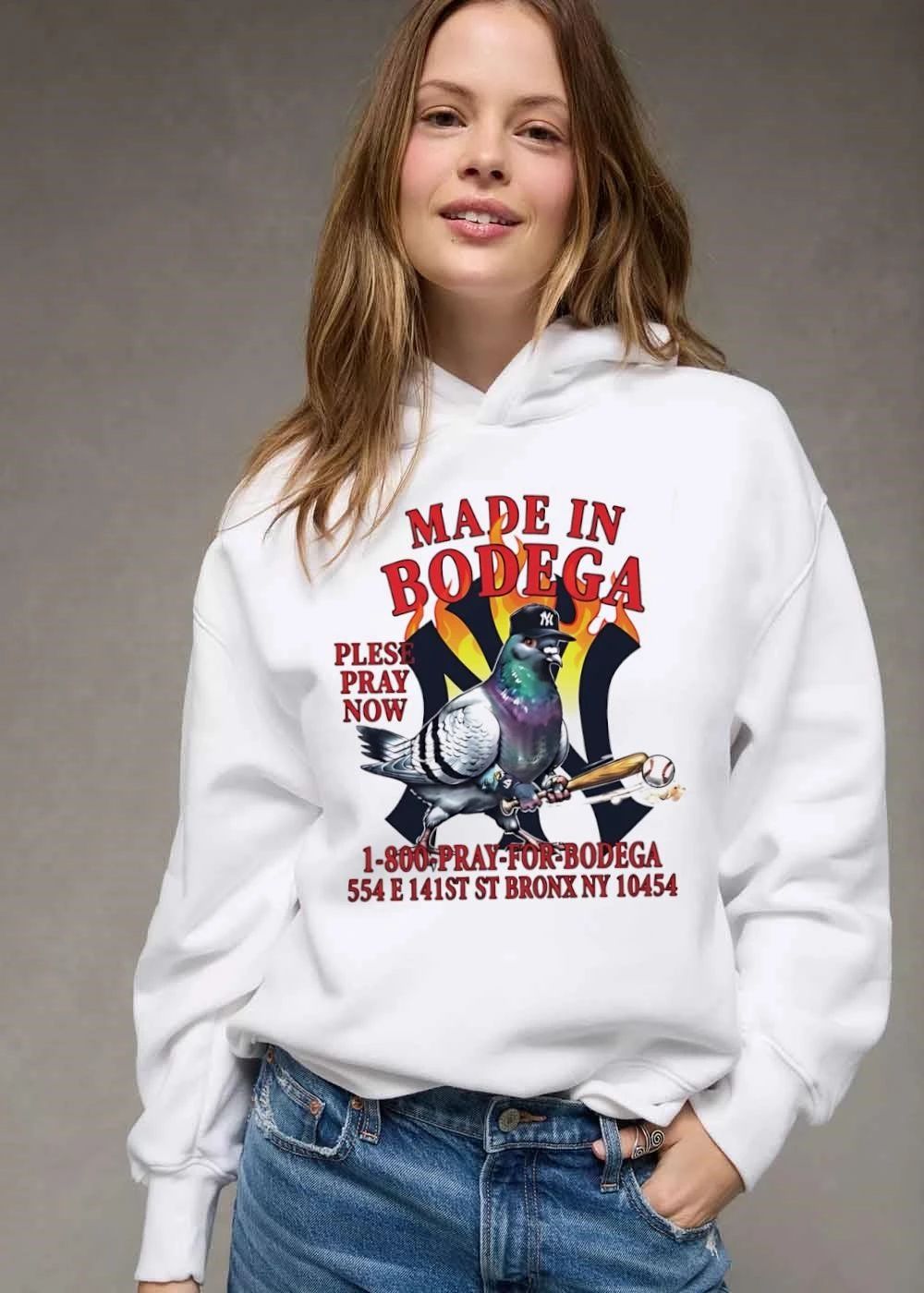 New York Yankees MLB Made In Bodega Plese Pray Now 1 800 For Pigeon shirt