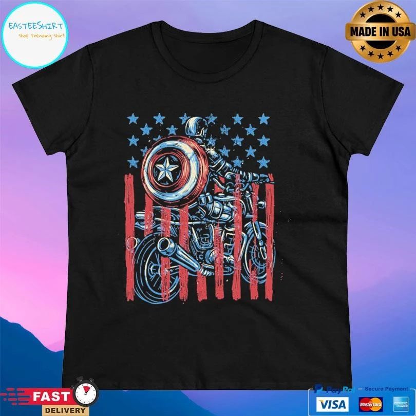 One More Ride Glitchy Gorilla Captain America T-shirts