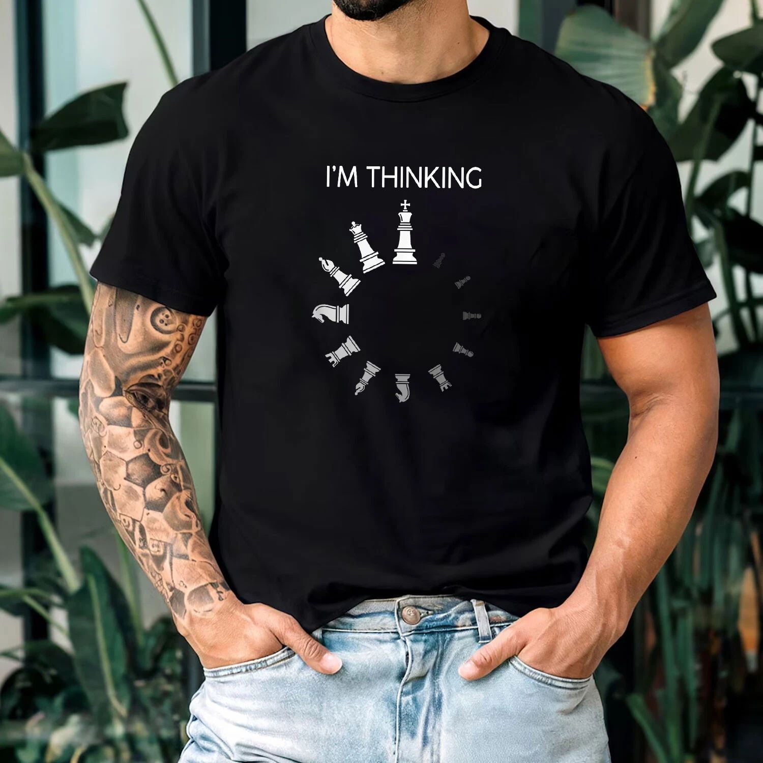 I'm Thinking About Chess T-Shirt for Men Women Funny Chess Player Gift Tee