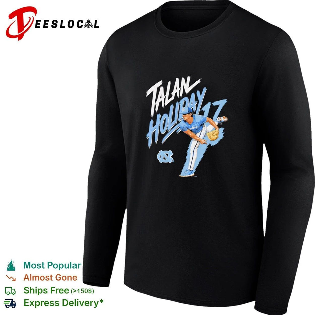 Talan Holliday 17 North Carolina Tar Heels Baseball T-shirt