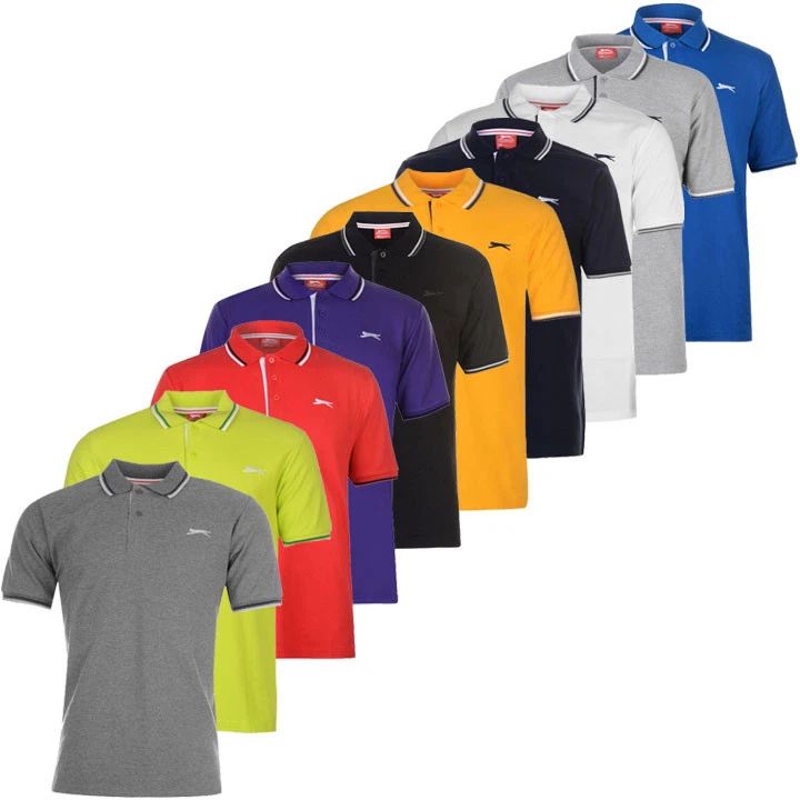 Slazenger Polo Shirt Tipped Polo Shirt Polo Shirt Shirt S M L XL 2XL 3XL 4XL New
