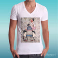 T-shirt Man V Neck " Tatuaggio Sailor Old School " Gift Idea Road To Happiness
