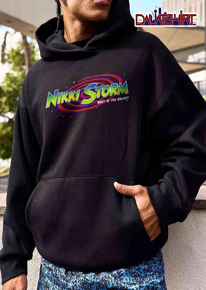 In The Galaxy Nikki Storm Colorful Swirling Rings Space Stars Neon shirt