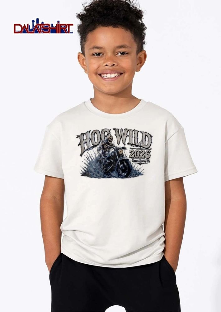 Hog Wild Ocean Shores Wa 2026 Skeleton Riding Motorcycle Water Splash shirt