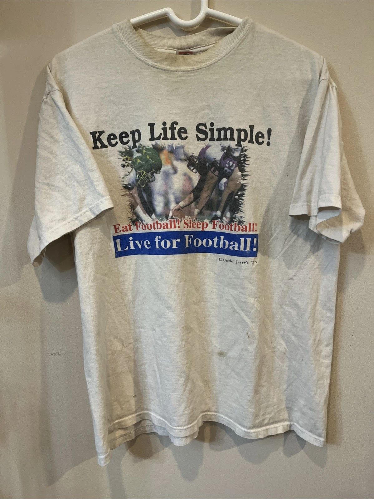 tan keep life simple live for football t-shirt anvil size L