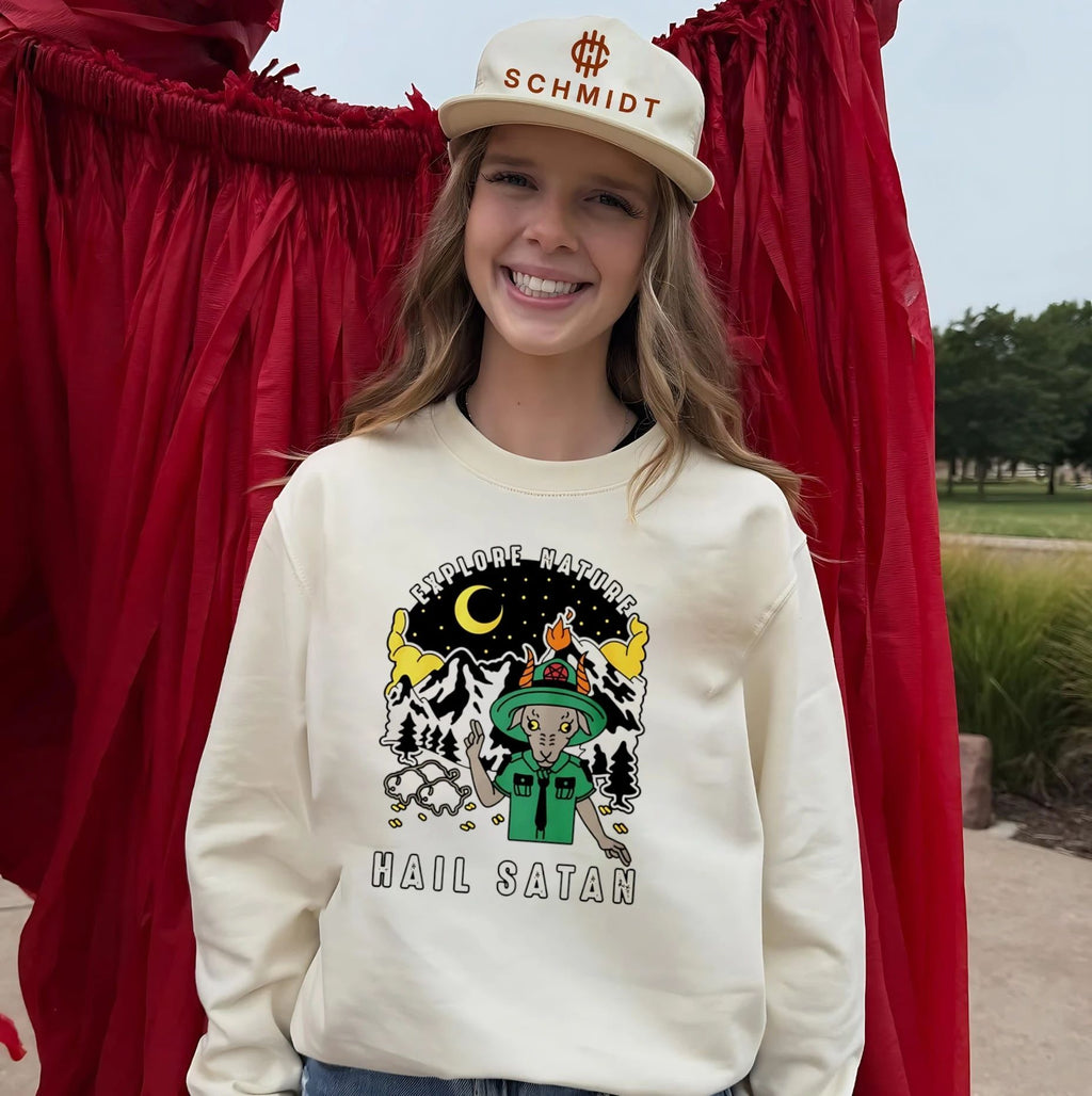 Goat Explore Nature Hail Satan Shirt