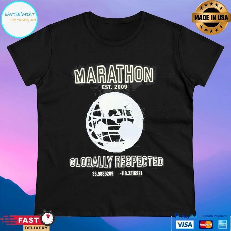 Marathon Globally Respected Est 2009 T-shirts