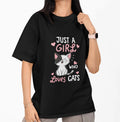Just A Girl Who Loves Cats T Shirt Cute Cat Lover Graphic Tee Gift for Her