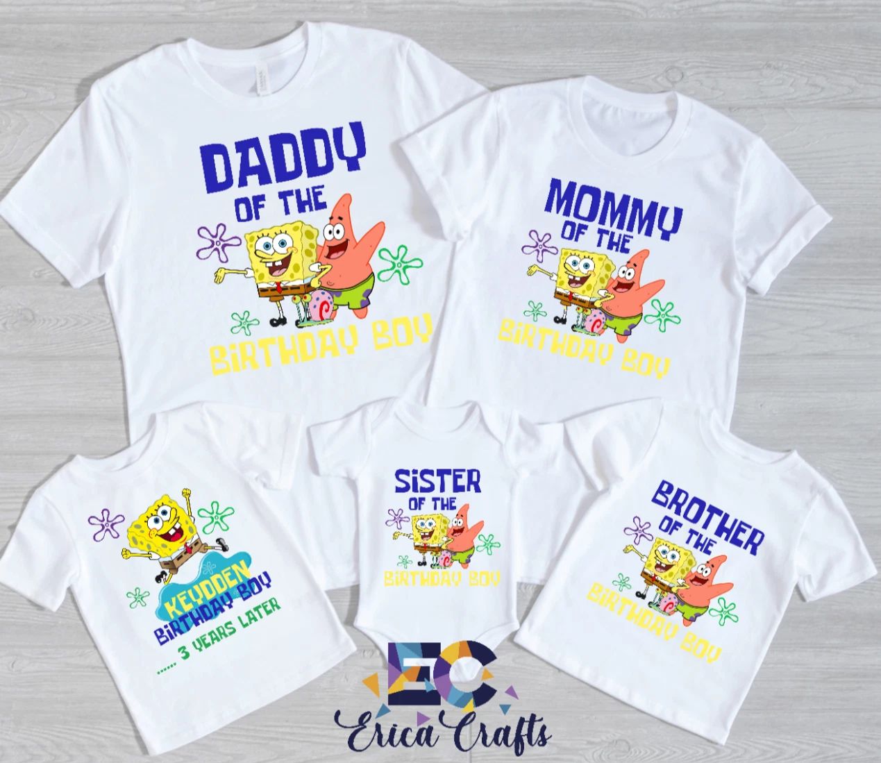 SpongeBob  Personalized Birthday Shirt, Personalized Family SpongeBob