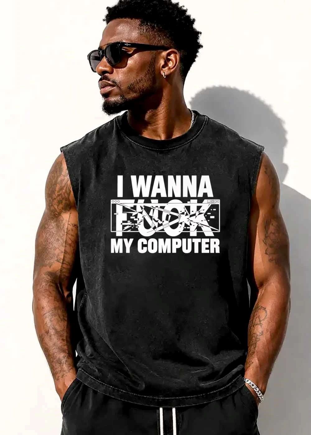 I Wanna Fuck My Computer Glitched Browser Window Line Art shirt
