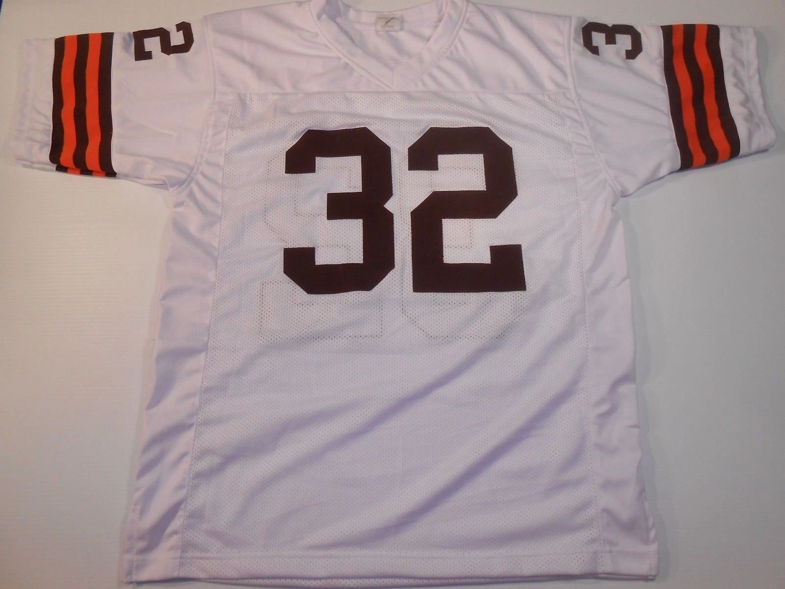 Custom Jim Brown White Mesh Football Jersey, Football Team Apparel