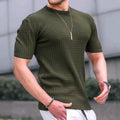 Men O-Neck Short Sleeve Tops T-shirt Slim Fit Stretch Sport Gym Muscle Tee Tunic