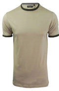 Brave Soul Tallon Men T Shirt Short Sleeve Crew Neck Casual Top Contrasting Trim