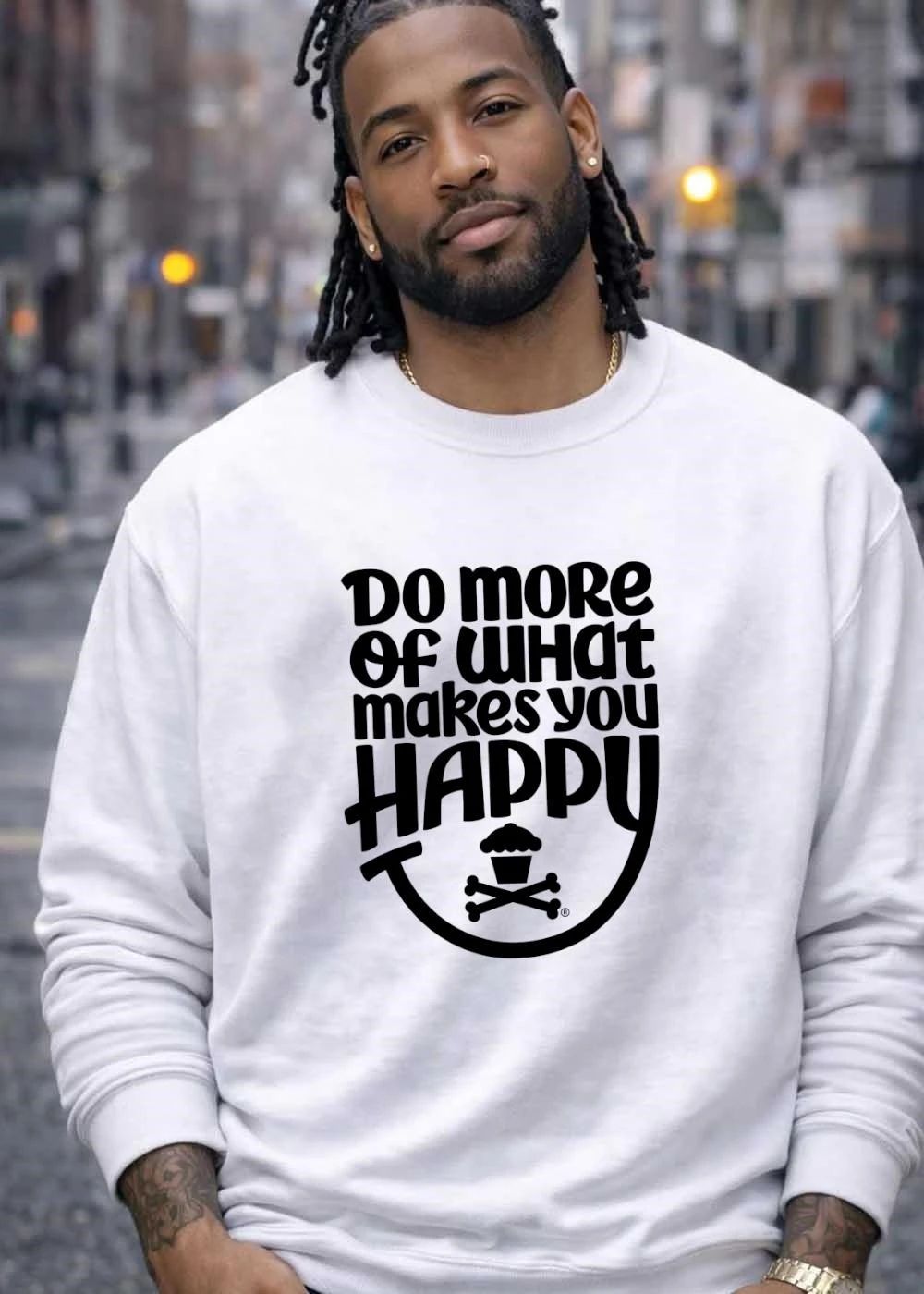 Do More of What Makes You Happy Cupcake Skull Crossbones T-Shirt
