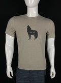 prAna Wolf Pack Graphic Fair Trade Beige T-Shirt Organic Cotton Blend, Small