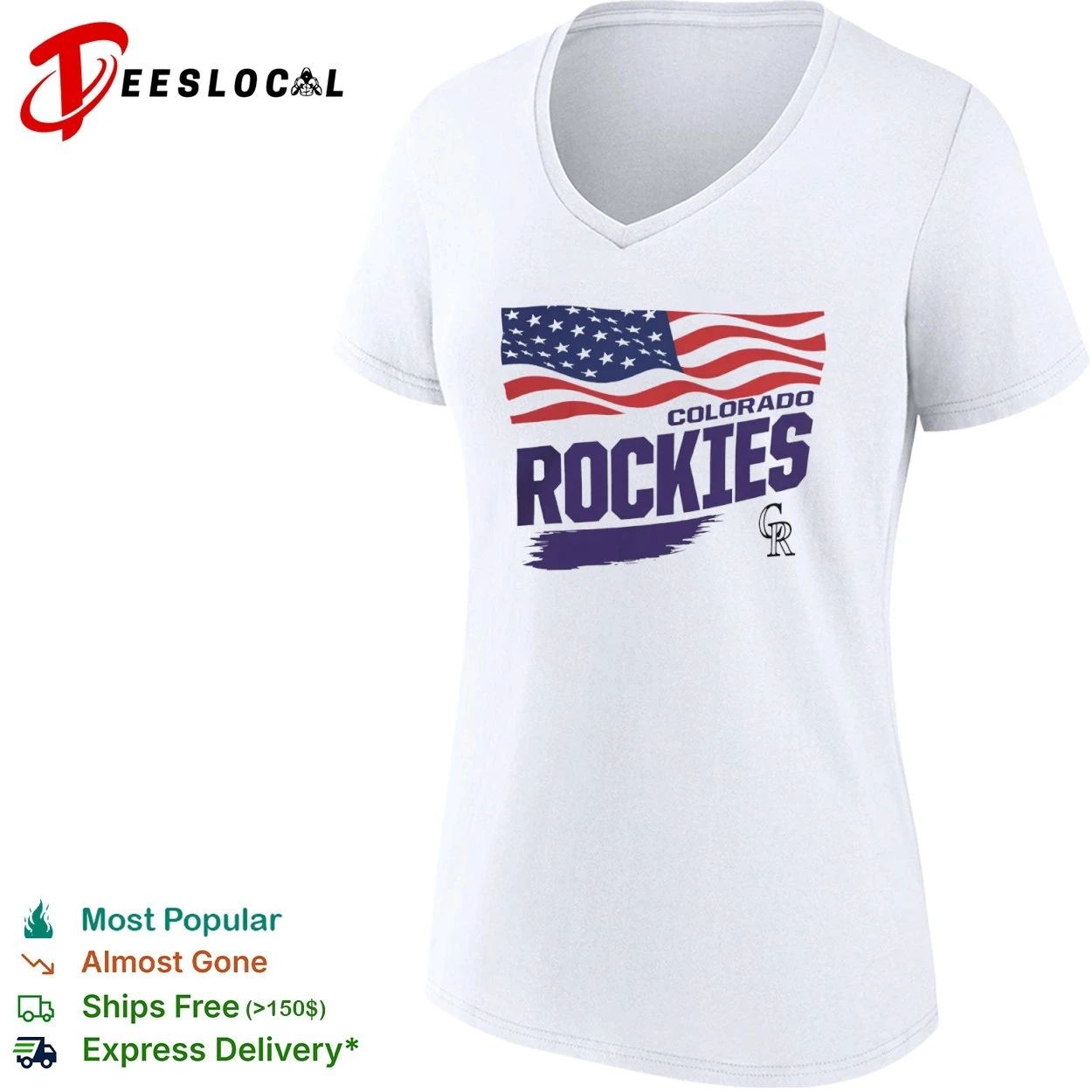 Colorado Rockies Waving Flag MLB baseball T-shirt