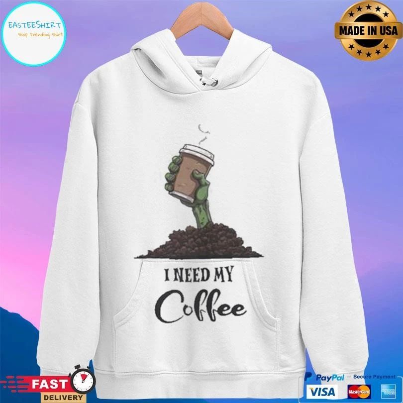 I Need My Coffee Zombie Hand T-shirts