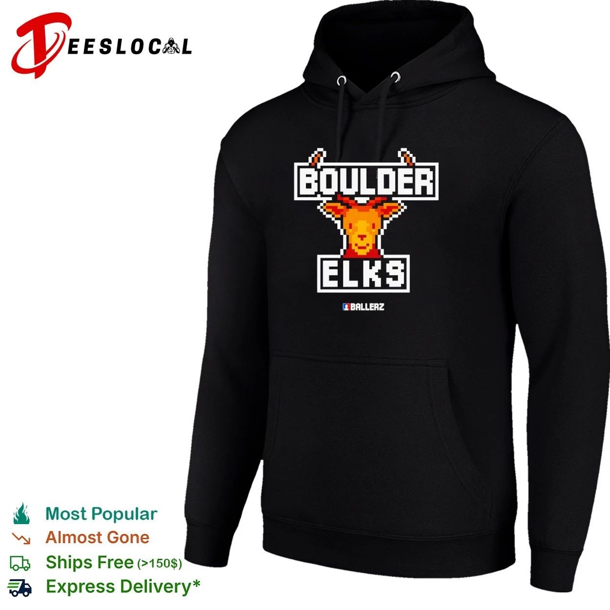 Boulder Elks Ballerz pixel art sports team T-shirt