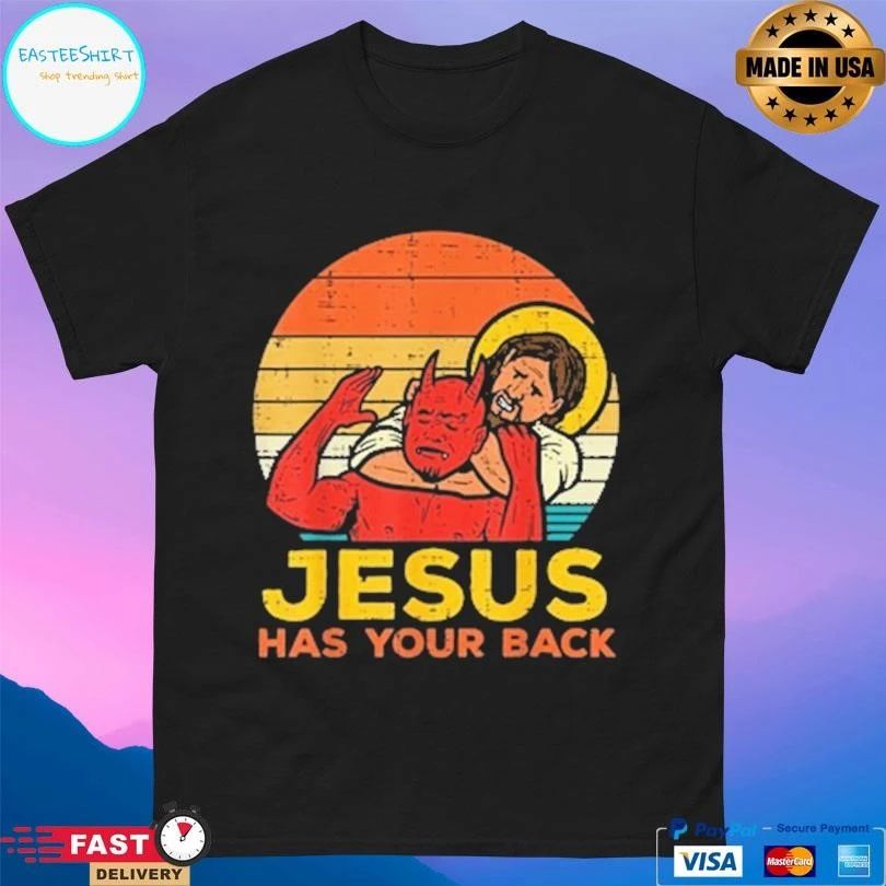 Otis Wrestler Jesus Has Your Back Jiu Jitsu Retro Christian T-shirts