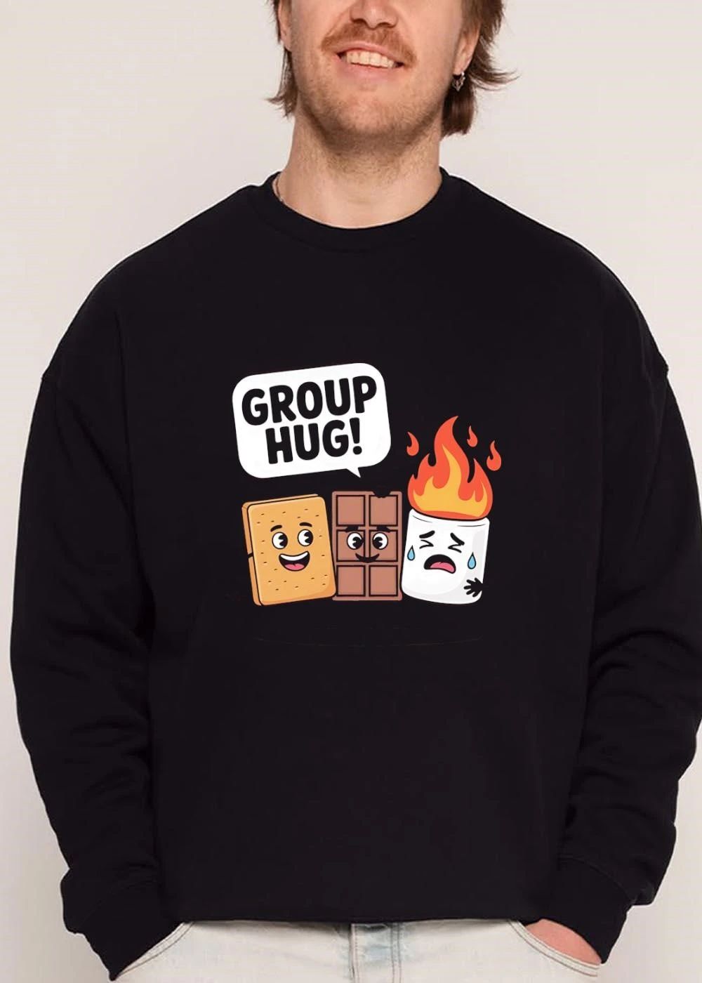 Group Hug Cartoon Graham Cracker Chocolate Flaming Marshmallow shirt