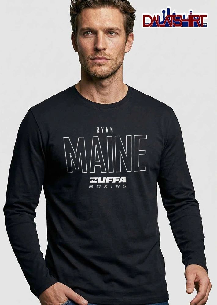 Zuffa Boxing Ryan Maine Large Outlined Typography Text Logo shirt