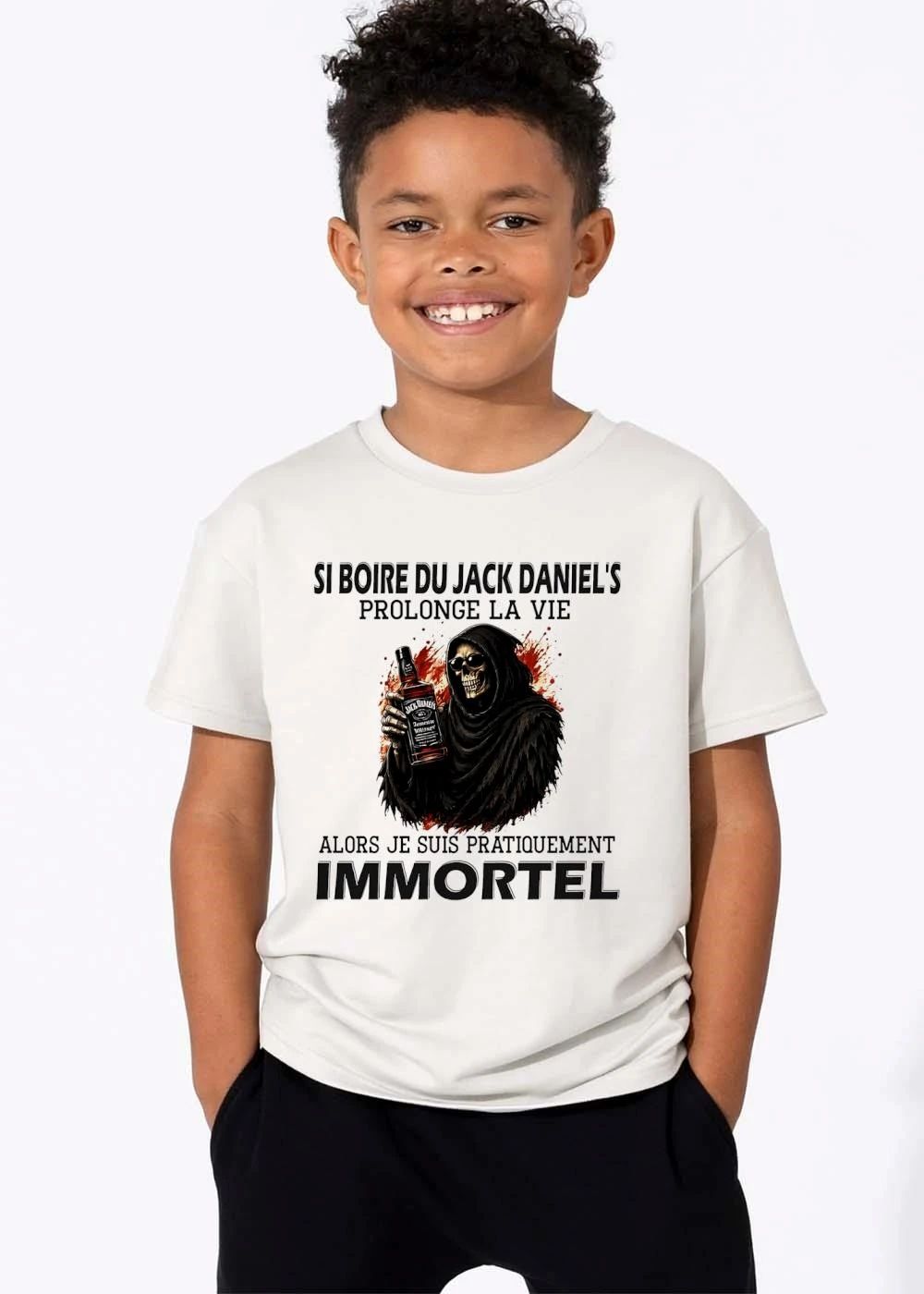 Jack Daniels Si Boire Du Prolonge LA Vie Alors Je Suis Pratiquement Immortel Grim Reaper Whiskey shirt