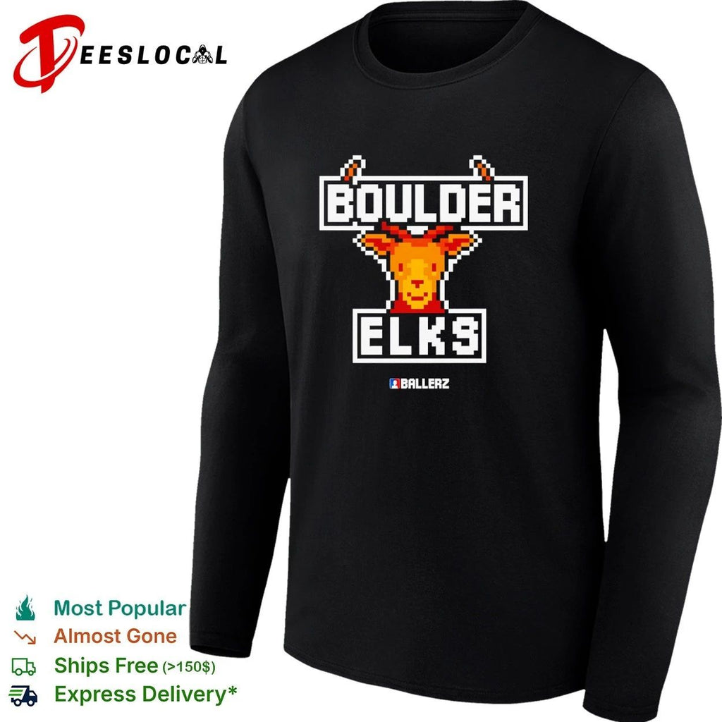 Boulder Elks Ballerz pixel art sports team T-shirt