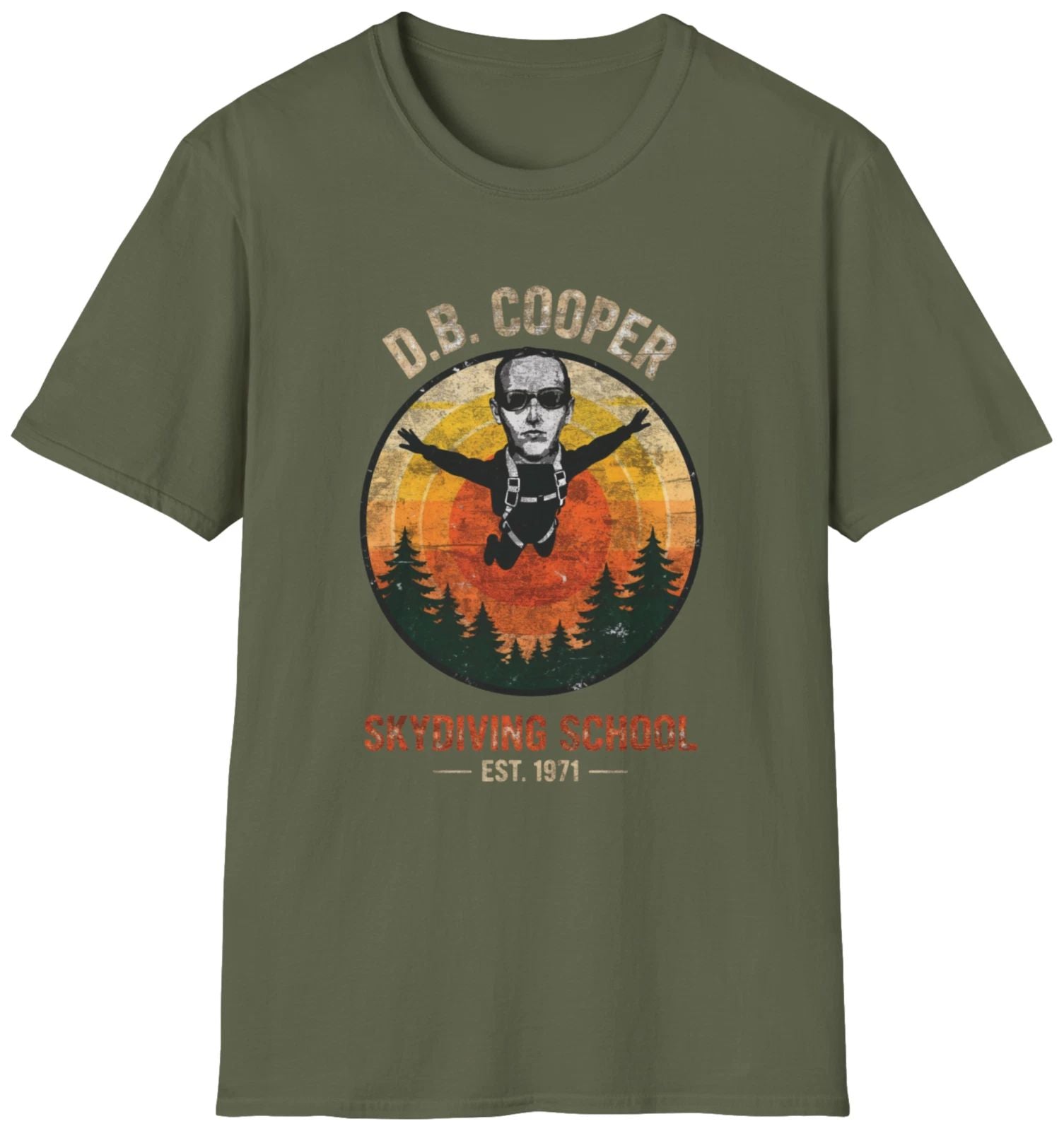 D.B. Cooper Vintage Skydiving School T-Shirt | DB Cooper Shirt | Softstyle Tee