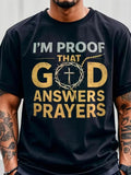 Men's Christian T-Shirt "I Am God's Response to Prayer" with Crown & Cross