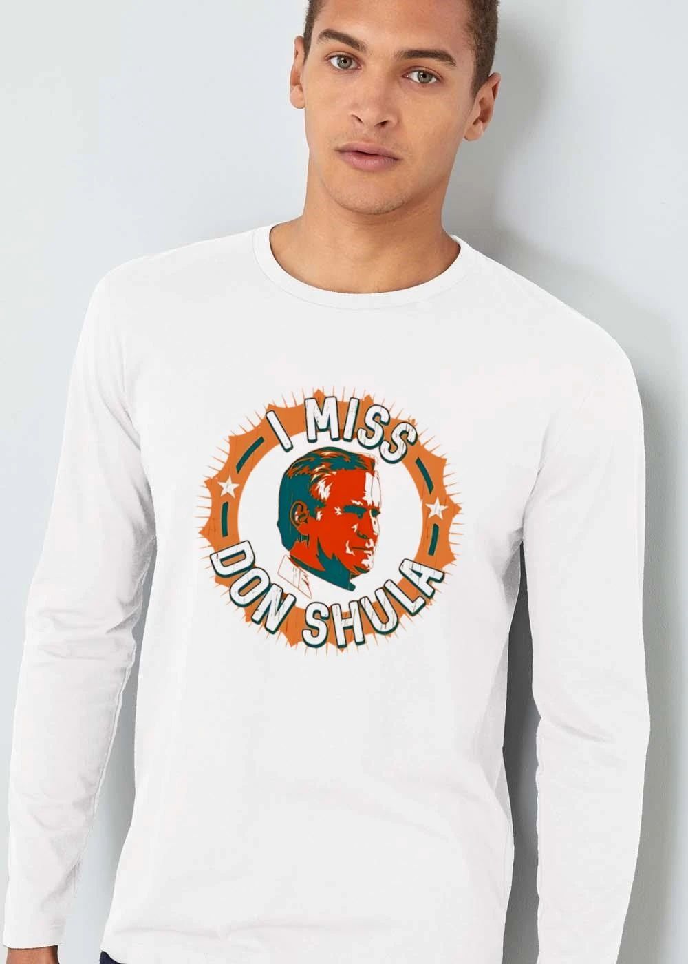 I Miss Don Shula Aqua Orange Coach Portrait Circular Seal Distressed shirt
