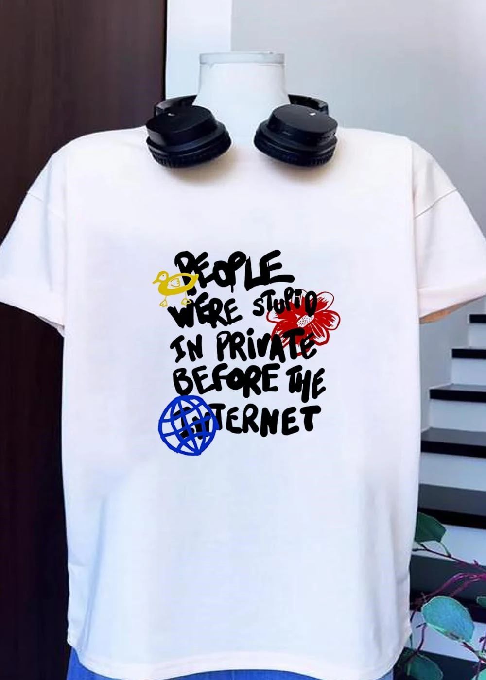 Duck Flower Globe People Were Stupid in Private Before the Internet shirt