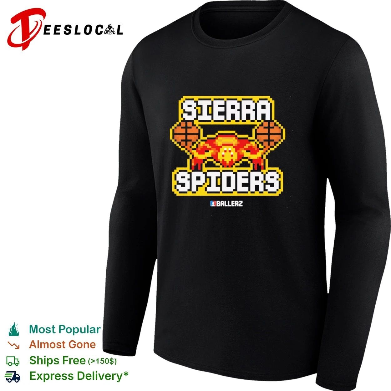 Sierra Spiders Ballerz basketball pixel art T-shirt