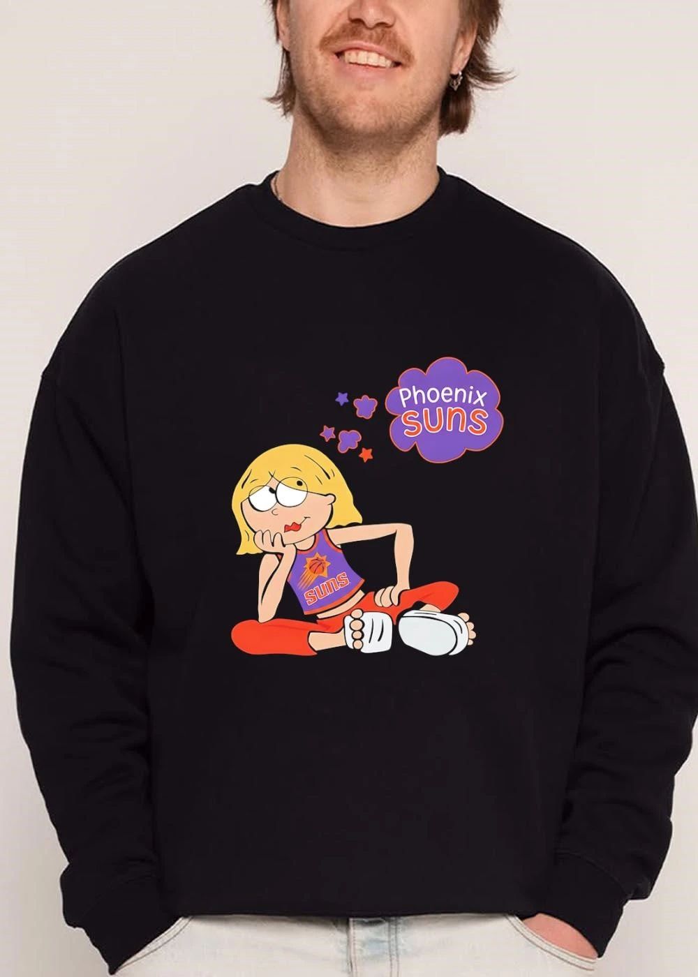 Phoenix Suns NBA Cartoon Blonde Girl Sitting Daydreaming Thought Bubble shirt