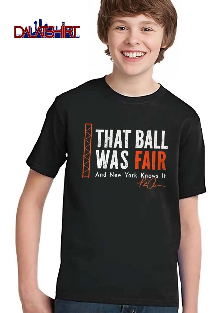 That Ball Was Fair And New York Knows It Orange Foul Pole Line Art shirt