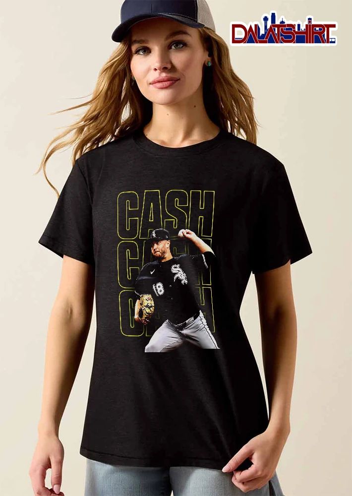 Chicago White Sox MLB Cash Pitcher Throwing Baseball Neon Outline Portrait shirt