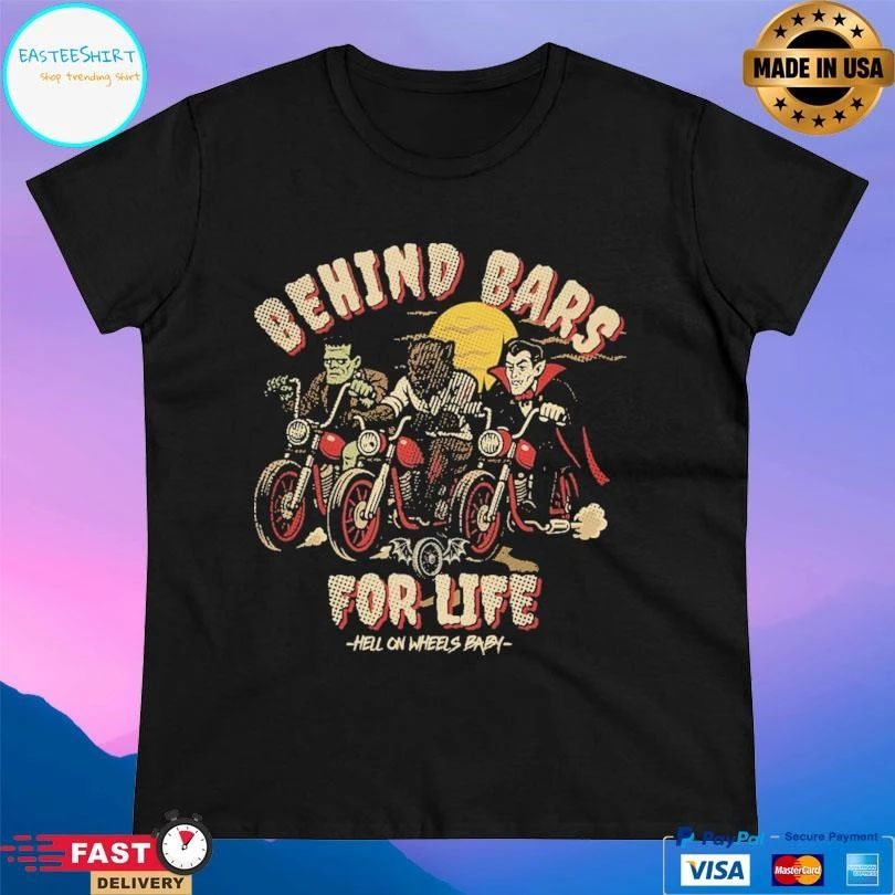 Behind Bars For Life Moto Hell On Wheels Baby T-shirts