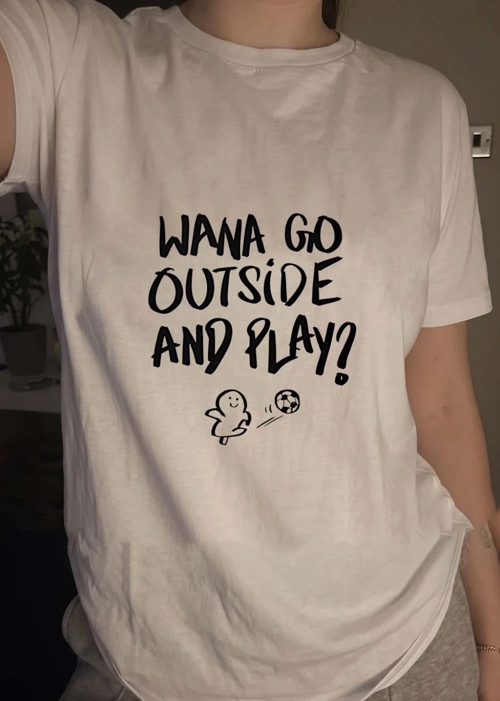 Kids Soccer Apparel Wana Go Outside and Play shirt