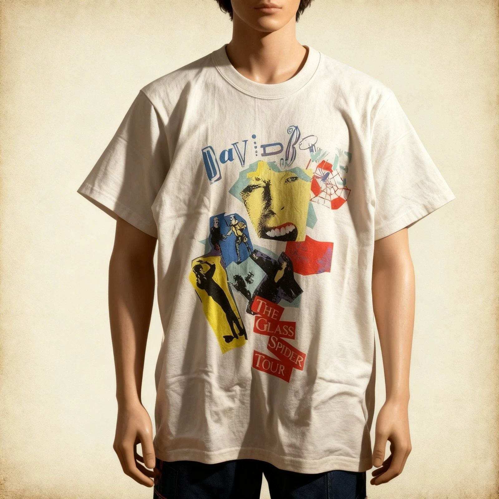 DAVID BOWIE - THE GLASS SPIDER TOUR WHITE UNISEX TSHIRT S-5XL