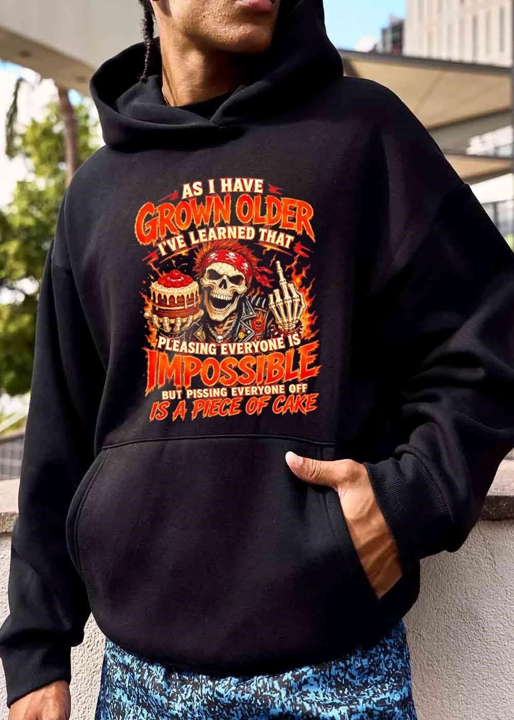 Pleasing Everyone Is Impossible But Pissing Off A Piece Of Cake Biker Skeleton Holding Flames shirt